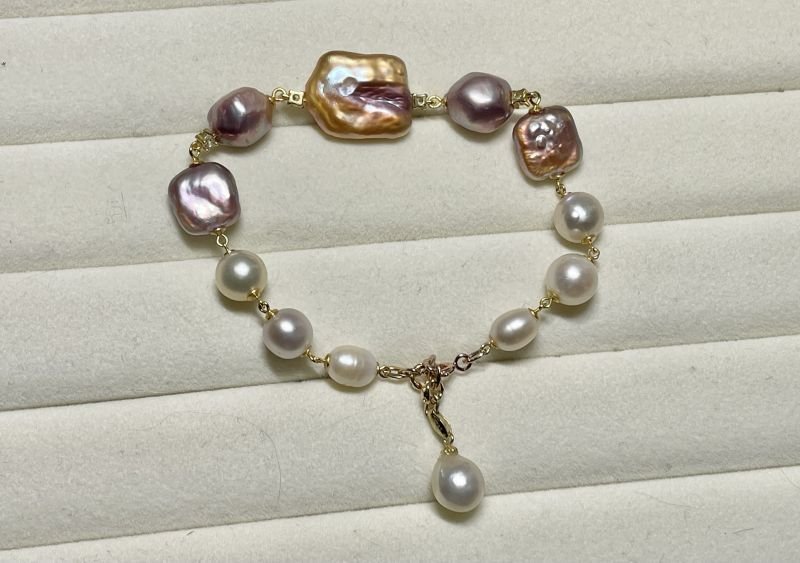 Photo1: Baroque pears bracelet (1)